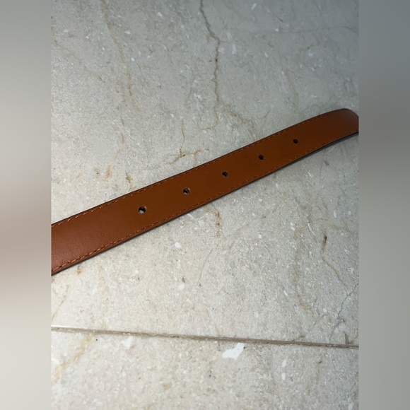 Maison Boinet Skinny Nubuck Leather Belt in Deep Turquoise w Gold Buckle 75 - Picture 13 of 16